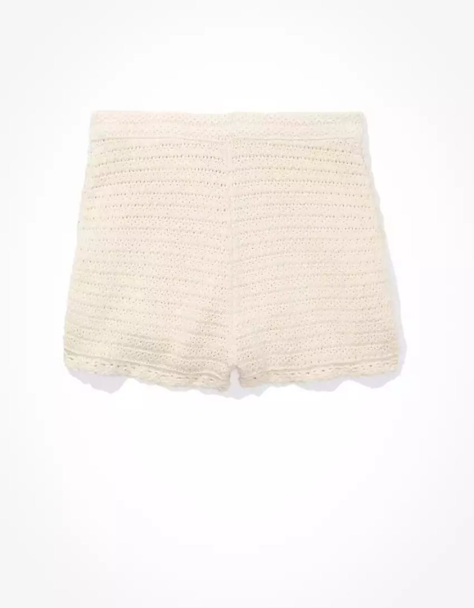 Shorts American Eagle AE Crochet Pull Blanche Femme | PSC-84307376